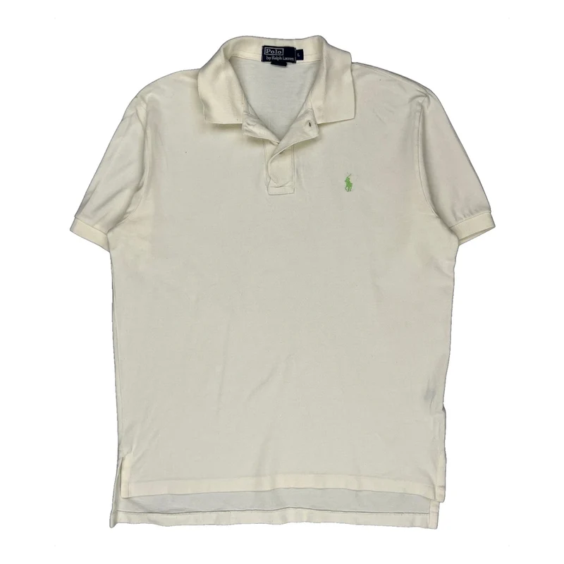 Polo By Ralph Lauren Polo Shirt - Large Cream Cotton