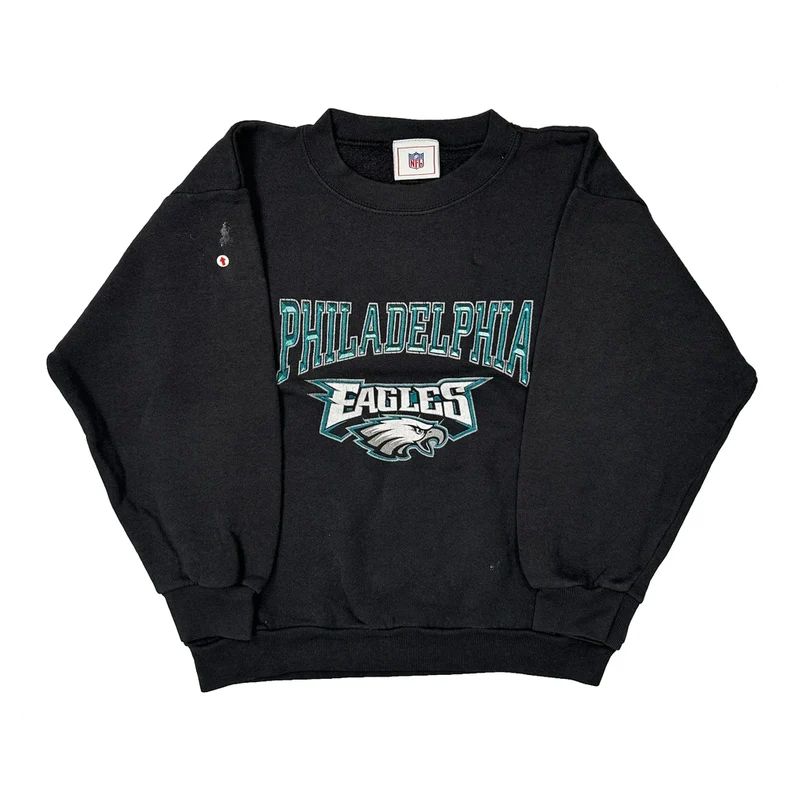 Philadelphia Eagles Age 7-8 Nfl Sweatshirt - Small Black Cotton