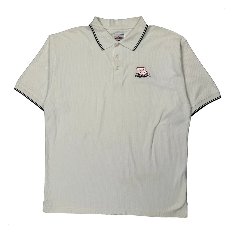 Dale Earnhardt Chase Authentics Nascar Polo Shirt - XL White Cotton Blend