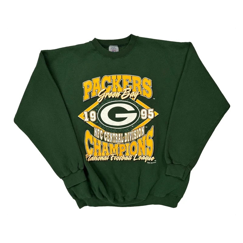 Green Bay Packers Logo Athletics Nfl Sweatshirt - Large Green Cotton