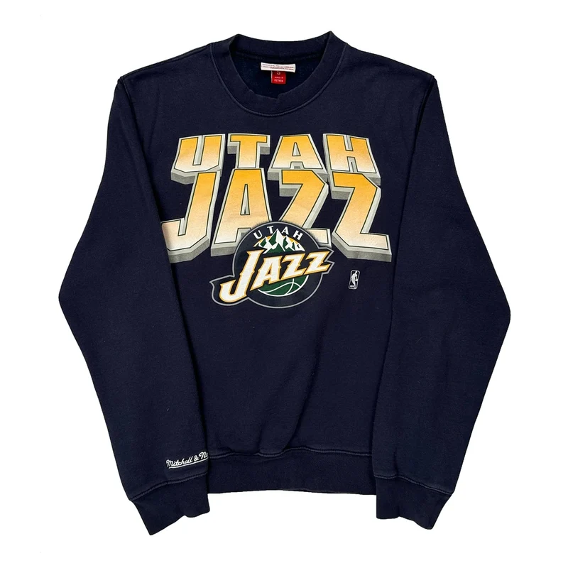 Utah Jazz Mitchell & Ness Nba Sweatshirt - Small Navy Cotton