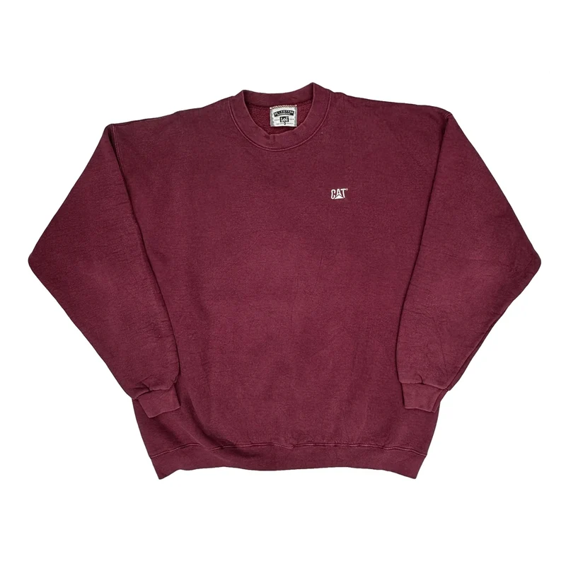 90S Made In USA Faded Lee Work Sweatshirt - XL Burgundy Cotton