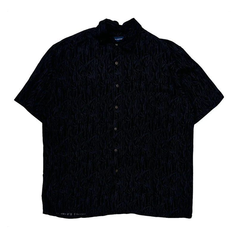 John Ashford Shirt - Large Black Viscose