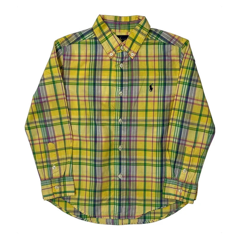 Age 4 Ralph Lauren Checked Shirt - XS Yellow Cotton
