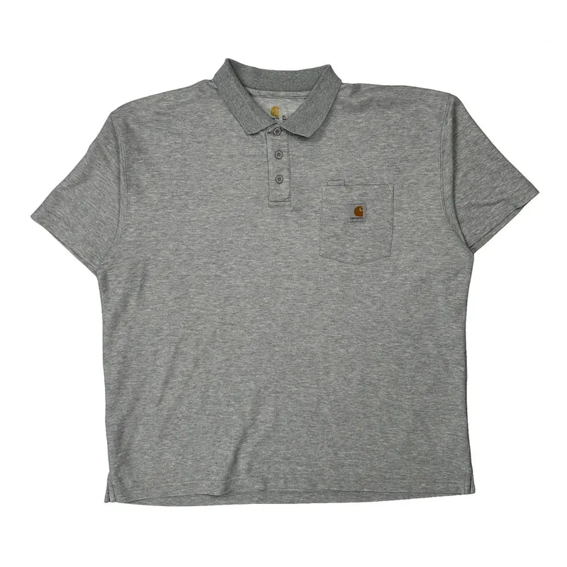 Carhartt Polo Shirt - XL Grey Cotton