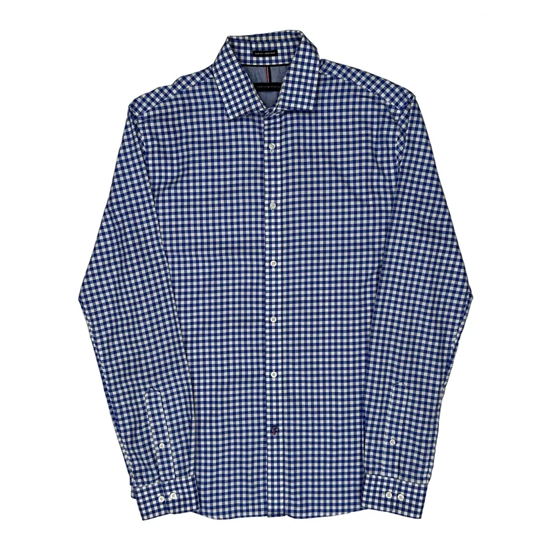 Tommy Hilfiger Checked Shirt - Medium Blue Cotton