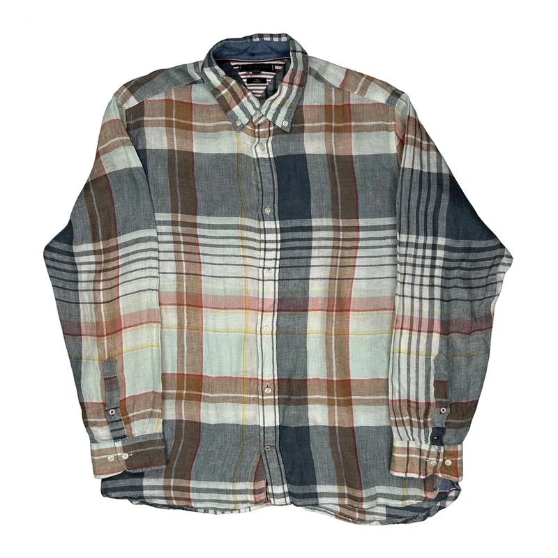 Tommy Hilfiger Checked Shirt - 2XL Multicoloured Linen