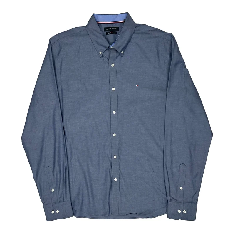 Tommy Hilfiger Slim Fit Shirt - XL Blue Cotton