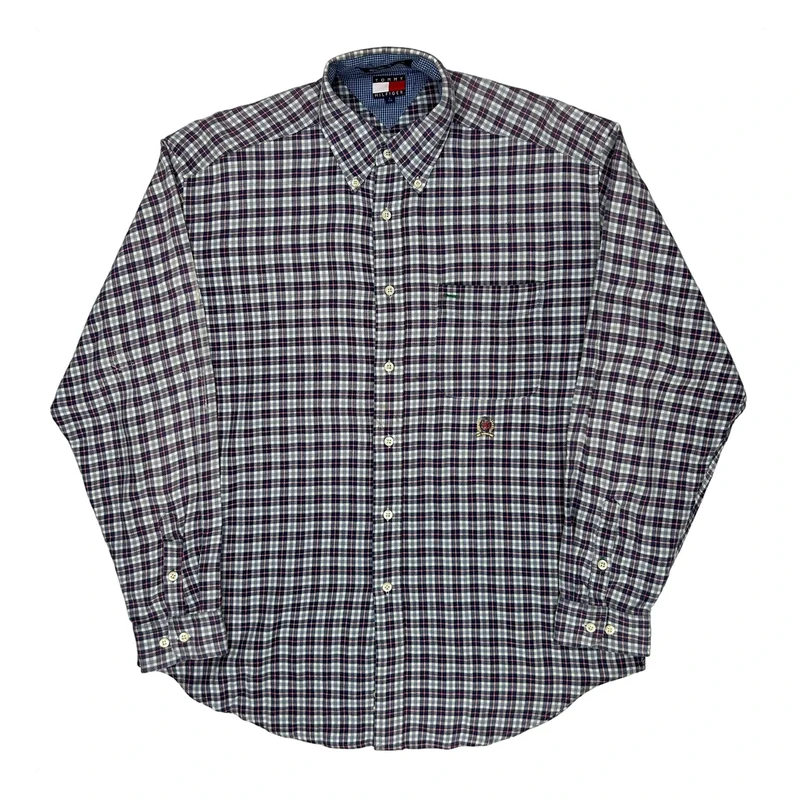 Tommy Hilfiger Checked Shirt - Large Multicoloured Cotton