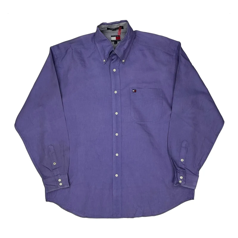 Tommy Hilfiger Shirt - Large Purple Cotton
