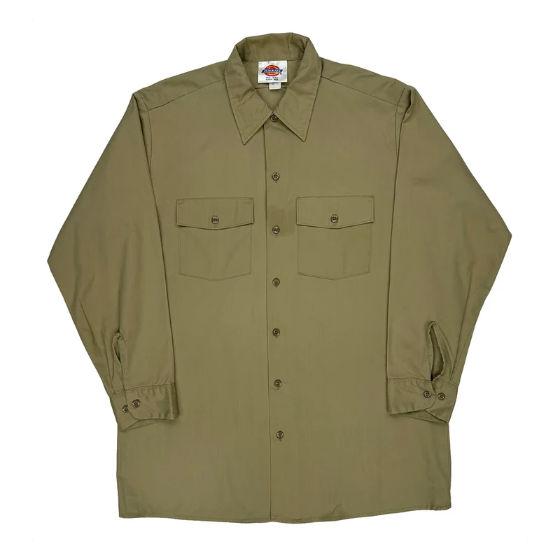 Dickies Shirt - Large Khaki Cotton