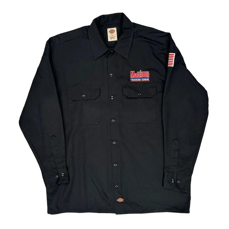 Trucking School Dickies Shirt - Large Black Cotton