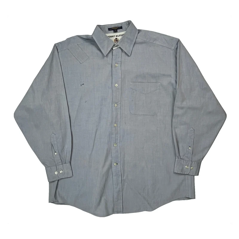 Tommy Hilfiger Shirt - Large Blue Cotton