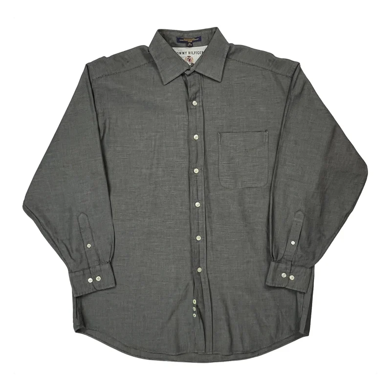 Tommy Hilfiger Shirt - Large Grey Cotton