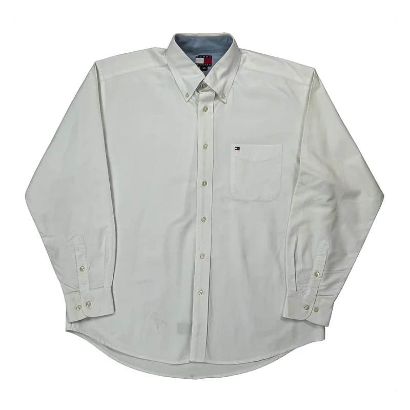 Tommy Hilfiger Shirt - Large White Cotton