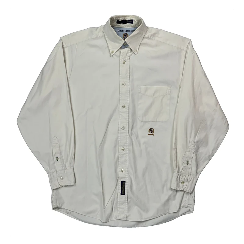 Tommy Hilfiger Shirt - Medium Cream Cotton