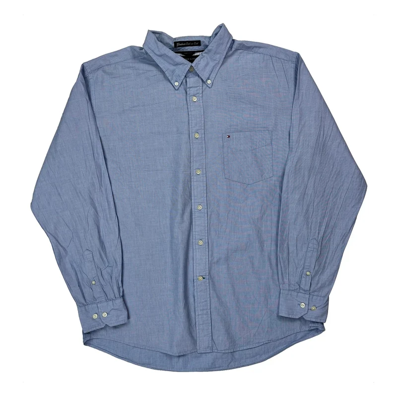 Graduate End-On-End Tommy Hilfiger Shirt - XL Blue Cotton