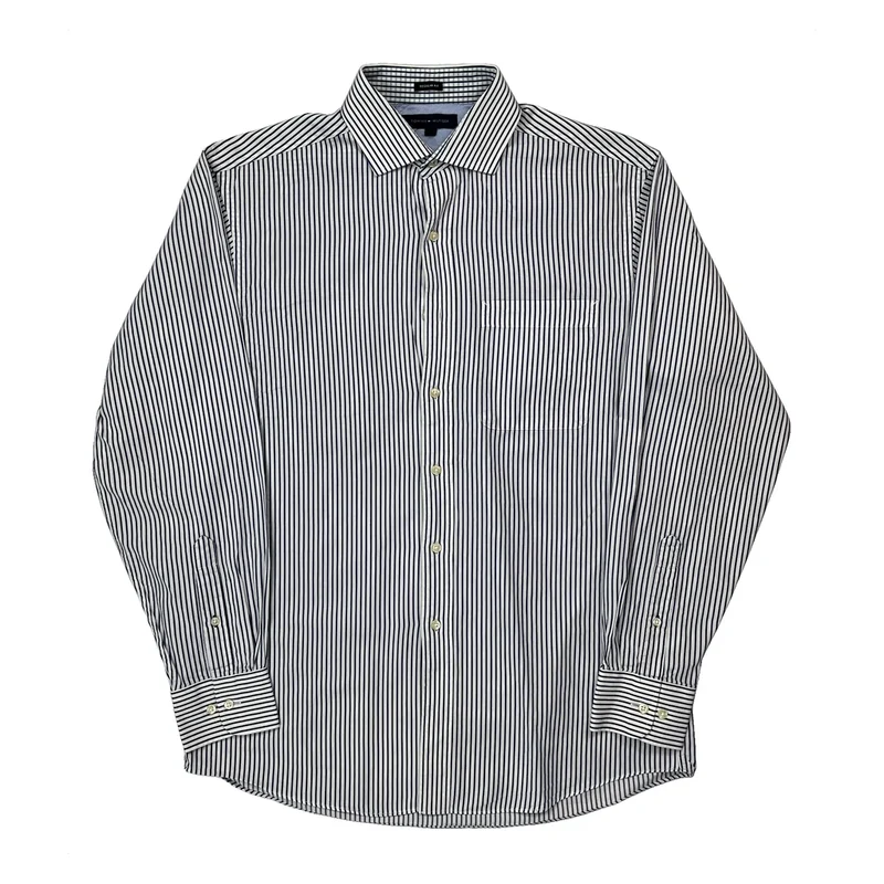 Tommy Hilfiger Striped Shirt - Medium Black & White Cotton