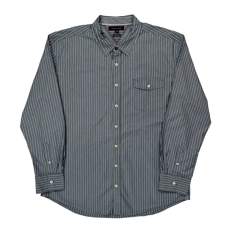 Tommy Hilfiger Striped Shirt - 2XL Blue Cotton