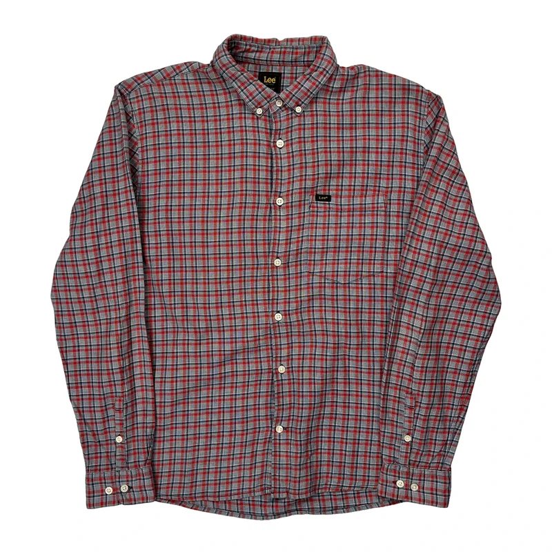 Lee Checked Shirt - Large Red Cotton