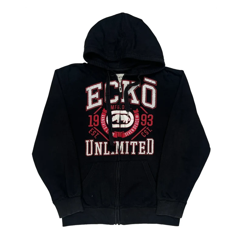 Est. 1993 Ecko Unltd Graphic Hoodie - Large Black Cotton