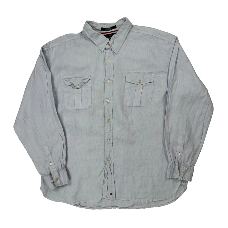 Tommy Hilfiger Shirt - 2XL Blue Linen