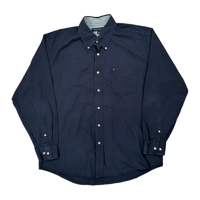 Tommy Hilfiger Shirt - Large Navy Cotton