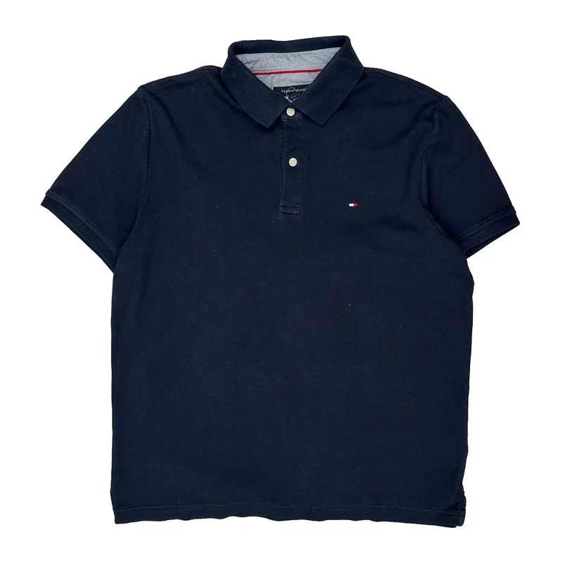 Tommy Hilfiger Polo Shirt - Medium Navy Cotton