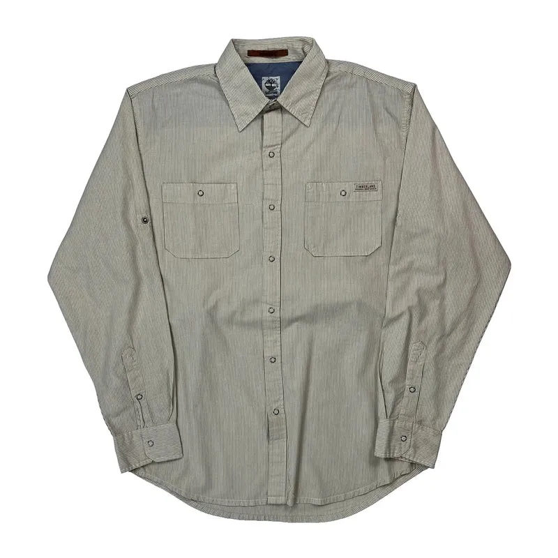 Timberland Striped Shirt - Medium Beige Cotton