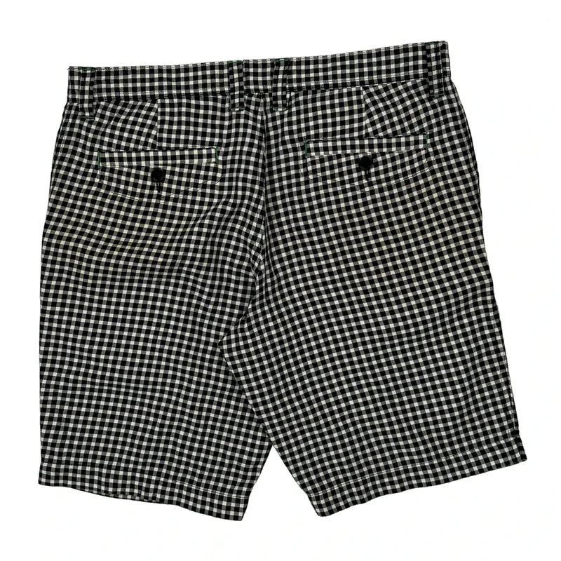 Lacoste Checked Shorts - 32W 9L Black & White Cotton