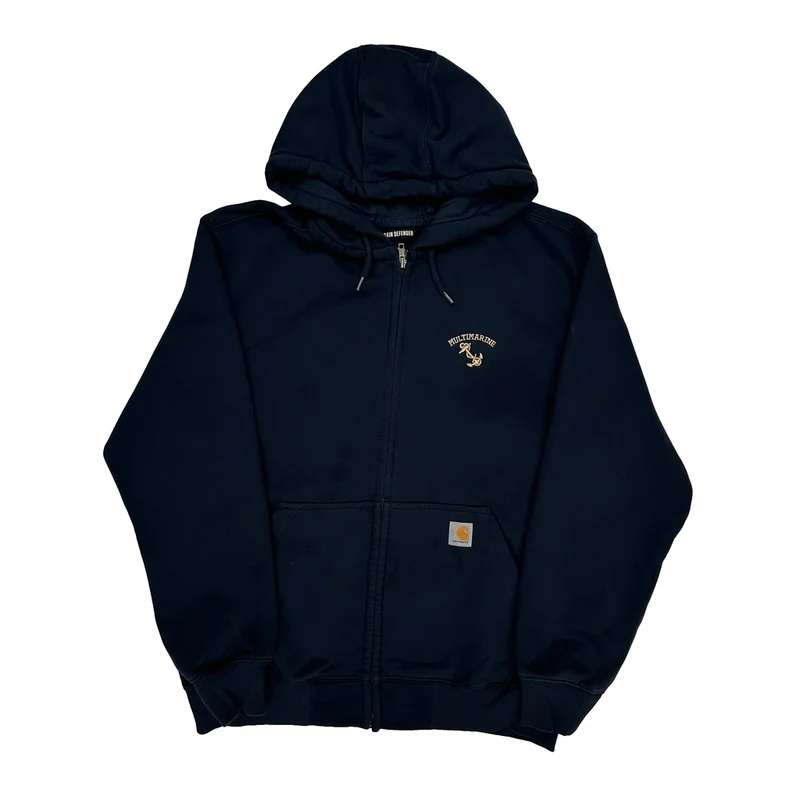 Multihardcore Embroidery Carhartt Hoodie - XL Navy Cotton Blend