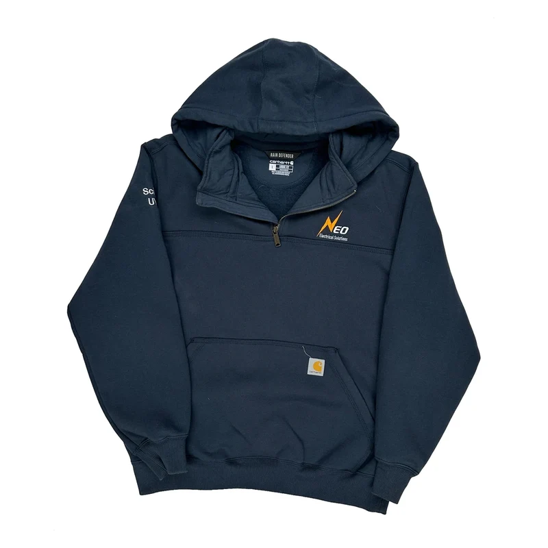 Rain Defender Carhartt Hoodie - Large Navy Cotton