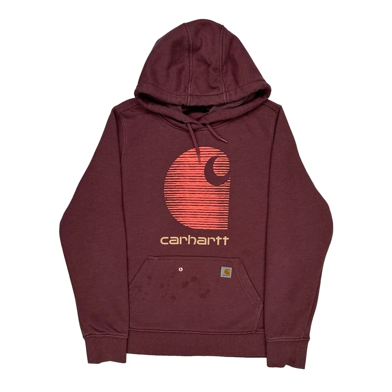 Carhartt Graphic Hoodie - Medium Burgundy Cotton