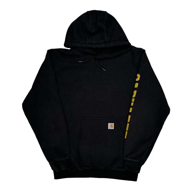 Carhartt Spellout Hoodie - Medium Black Cotton