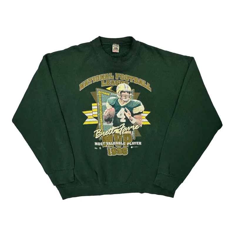 Brett Favre Mvp 1996 Fruit Of The Loom Nfl Sweatshirt - 2XL Green Cotton