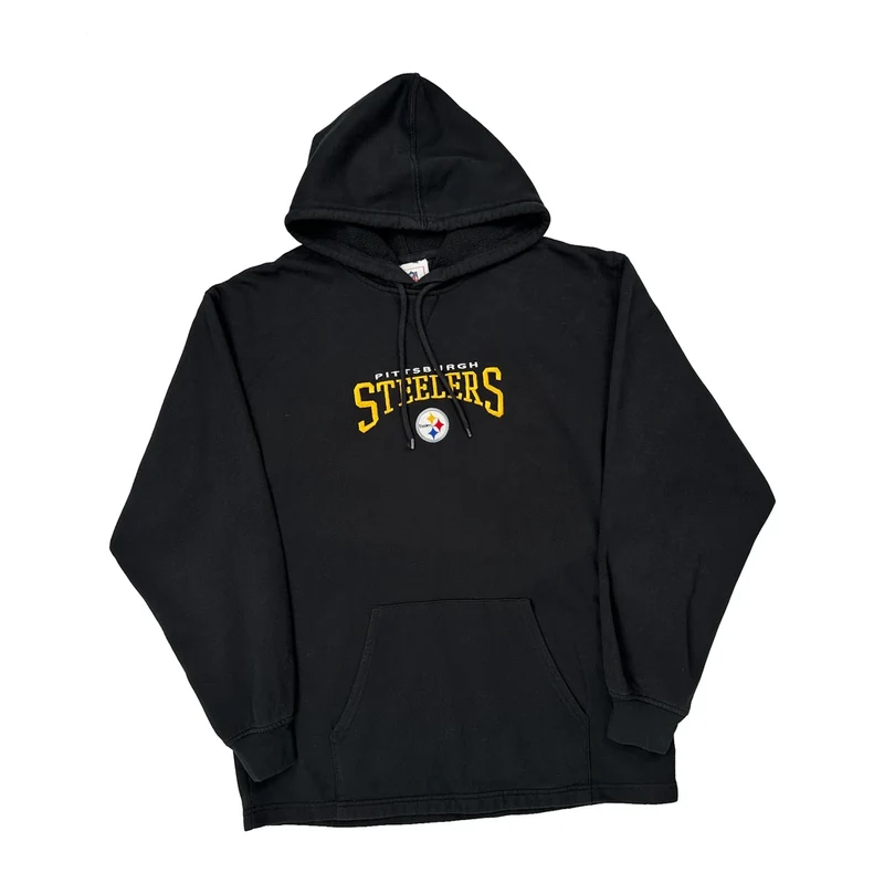 Pittsburgh Steelers Nfl Hoodie - Large Black Cotton