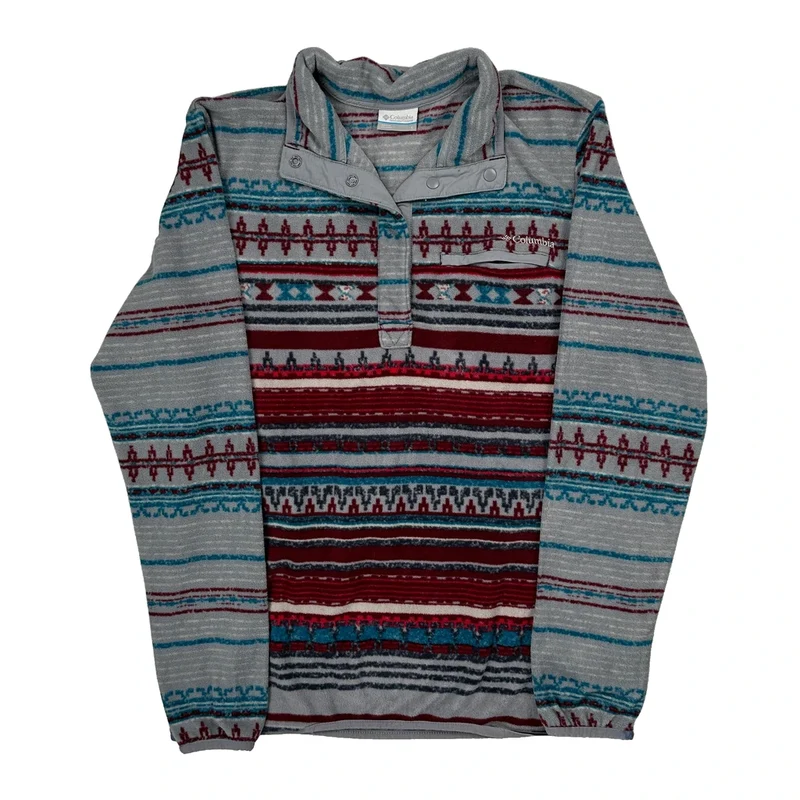 Columbia Aztec Snap T Fleece - Large Grey Polyester