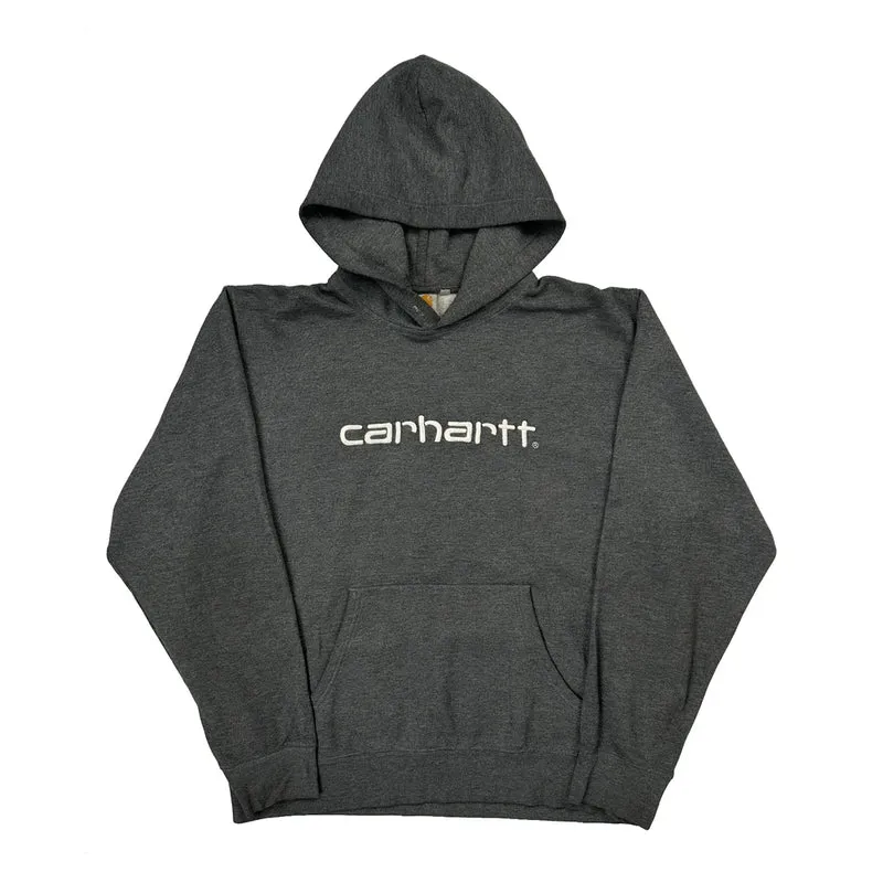 Carhartt Spellout Hoodie - XL Grey Cotton