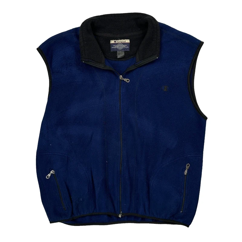 Champion Fleece Jacket - Large Blue Polyester