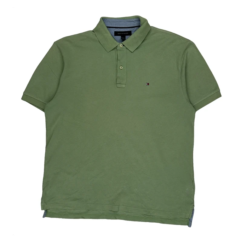 Tommy Hilfiger Polo Shirt - Large Green Cotton