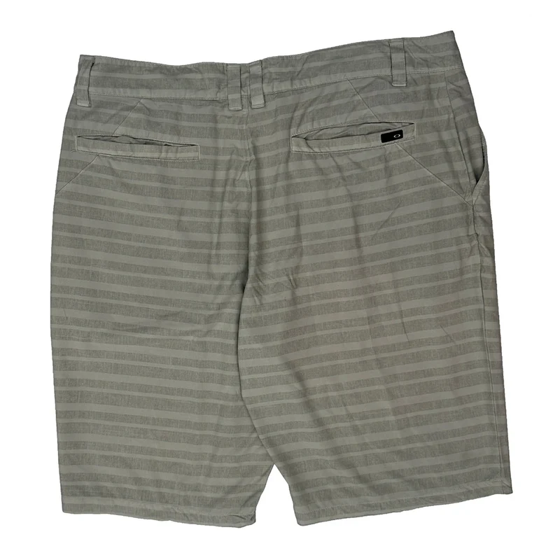 Oakley Striped Shorts - 36W 10L Grey Cotton