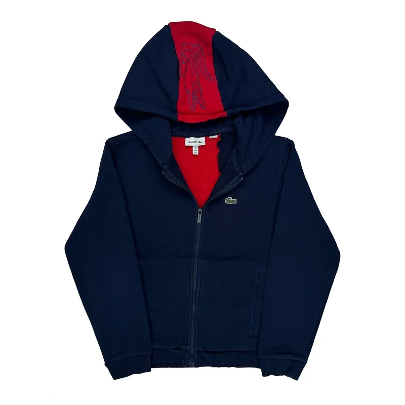 Age 8 Lacoste Hoodie - Medium Navy Cotton
