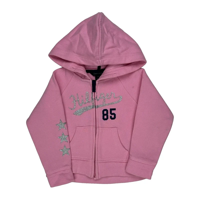 Age 3 Tommy Hilfiger Graphic Hoodie - XS Pink Cotton