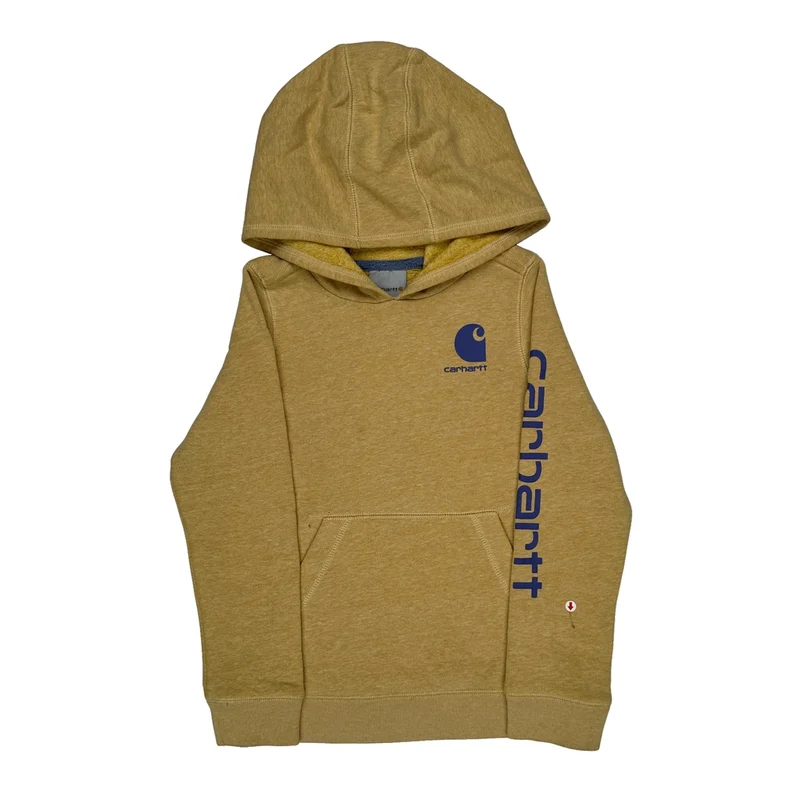 Age 6 Carhartt Spellout Hoodie - Small Yellow Cotton