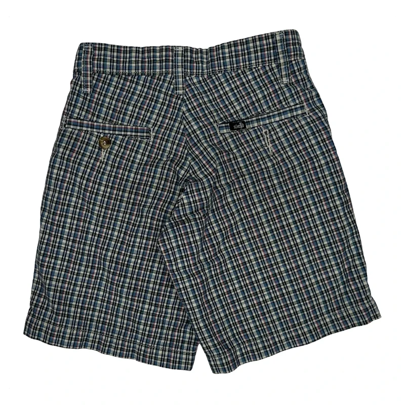 Age 8 Levis Checked Shorts - Medium Blue Cotton