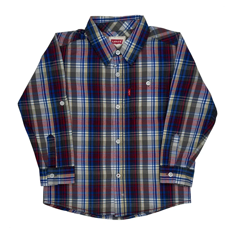 Age 5-6 Levis Checked Shirt - Small Multicoloured Cotton