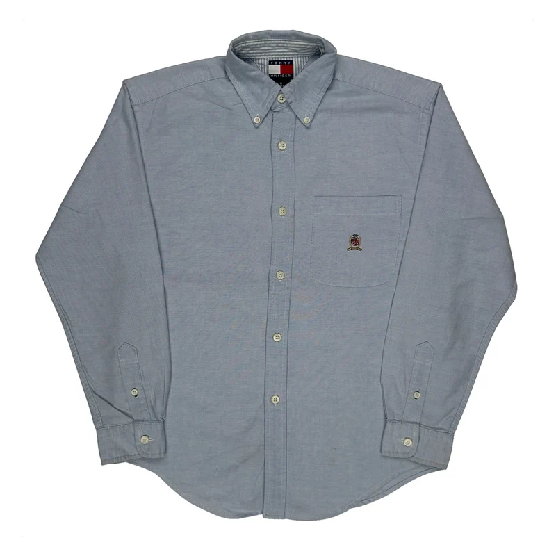Age 8-10 Tommy Hilfiger Shirt - Medium Blue Cotton