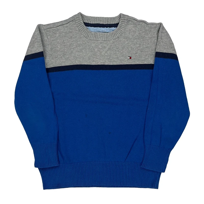 Age 5 Tommy Hilfiger Striped Sweater - XS Blue Cotton