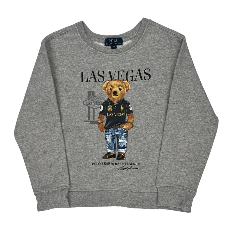 Age 8 Polo Bear Polo By Ralph Lauren Graphic Sweatshirt - Small Gray Cotton