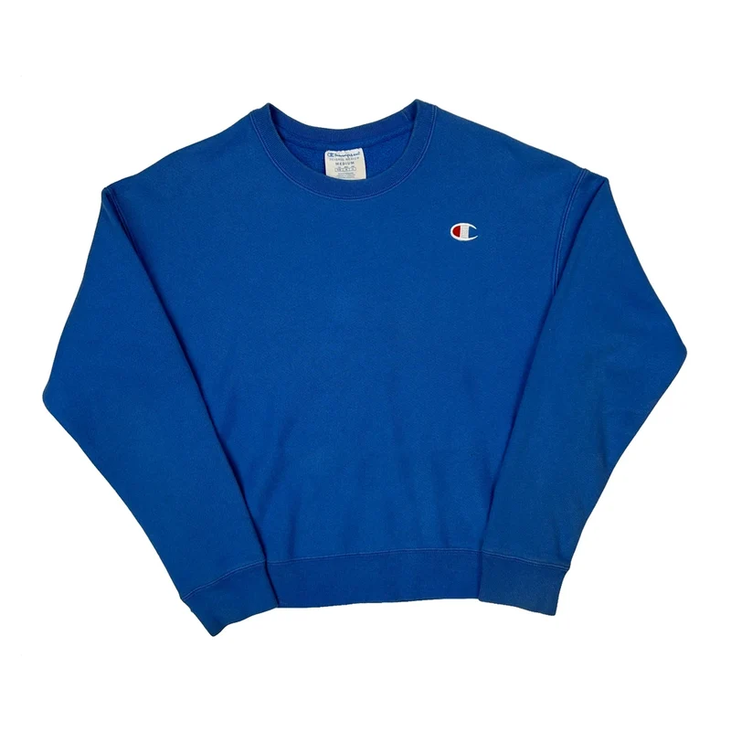 Reverse Weave Champion Sweatshirt - Medium Blue Cotton Blend